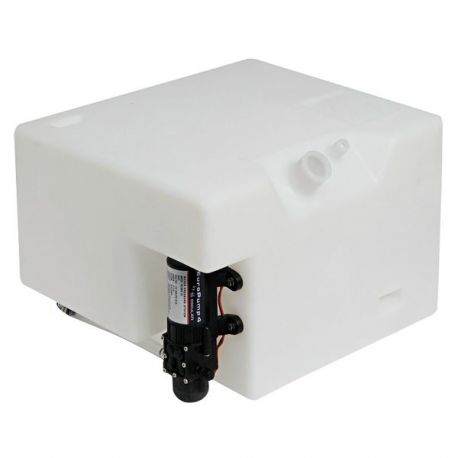 Vandtank 32l hvid med 12v trykvandspumpe 40x26x34cm