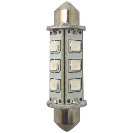 1852 LED lantern pinolpære 42mm 10-36V 1,2/10W grøn - 2 pak
