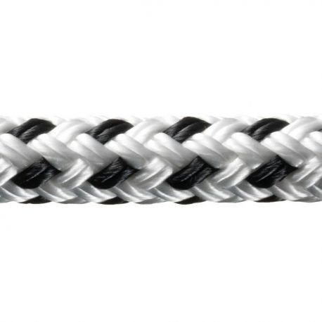 Robline Rio Fortøjningsline, 14mm Hvid/Sort - 1 mtr