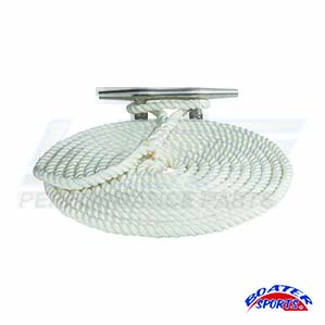 præ-splejset dobbelt flettet nylon 35' dock line hvid - 53458