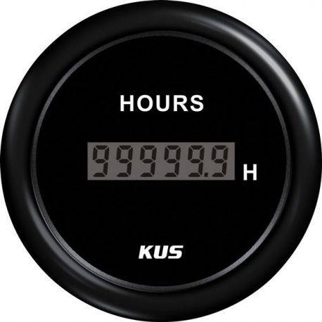Kus digital timetæller, sort, 12/24v
