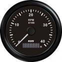 Kus omdr.tæller diesel 0-4000 0.5-250 med time.sort 12/24V Ø