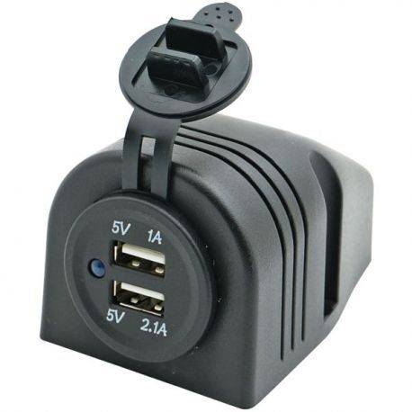 1852 påbygnings dobbelt usb udtag 5V 1 & 2,1Amp