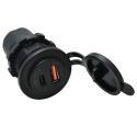 1852 USB udtag IP65 12/24V USB-A & USB-C