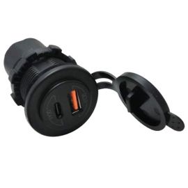 1852 USB udtag IP65 12/24V USB-A & USB-C